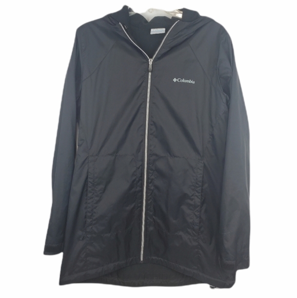 Columbia Rain Jacket coat black zip up size Large